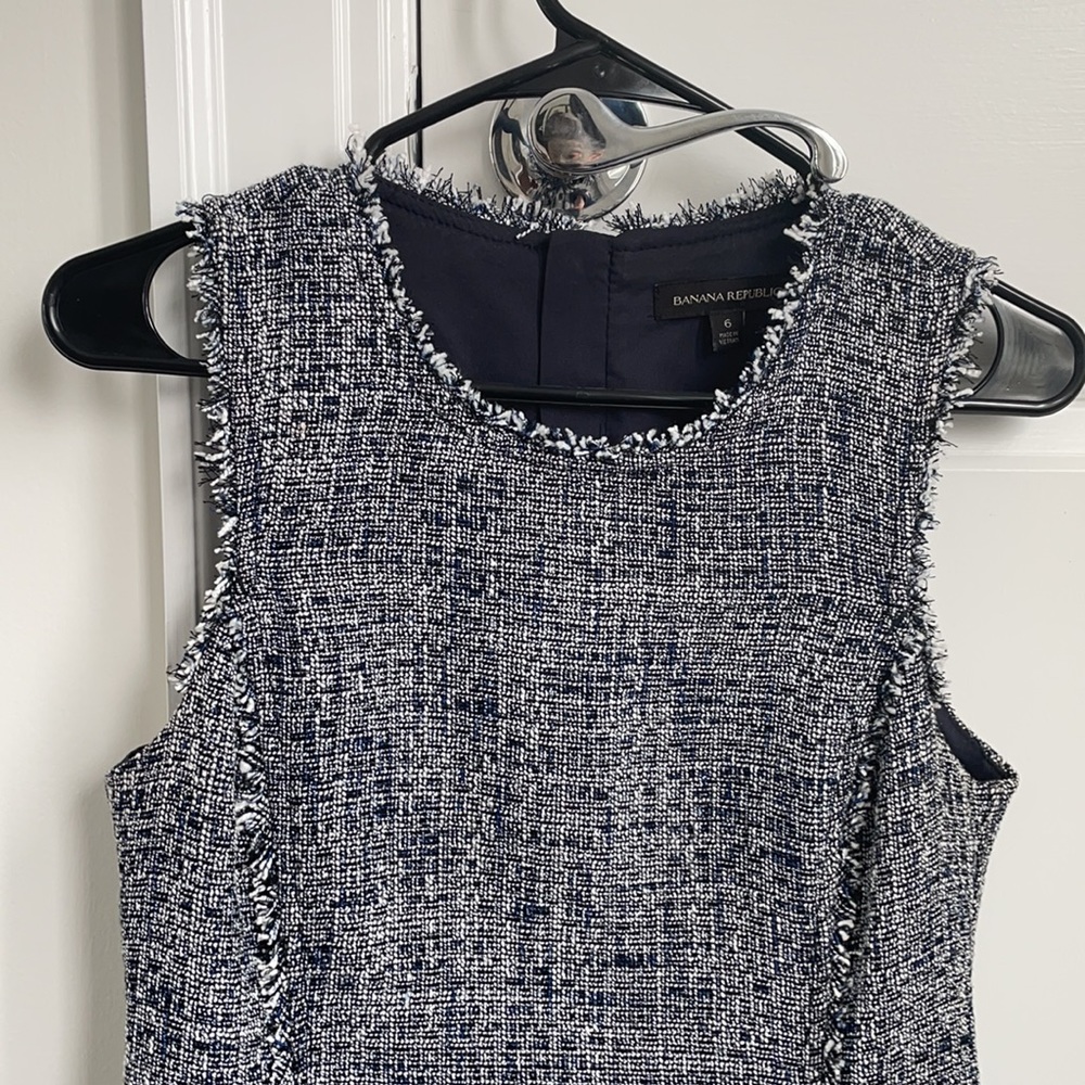 Banana republic shift dress blue Chanel style size 6 - Picture 3 of 8